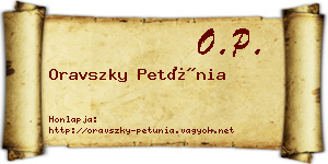 Oravszky Petúnia névjegykártya